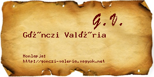 Gönczi Valéria névjegykártya